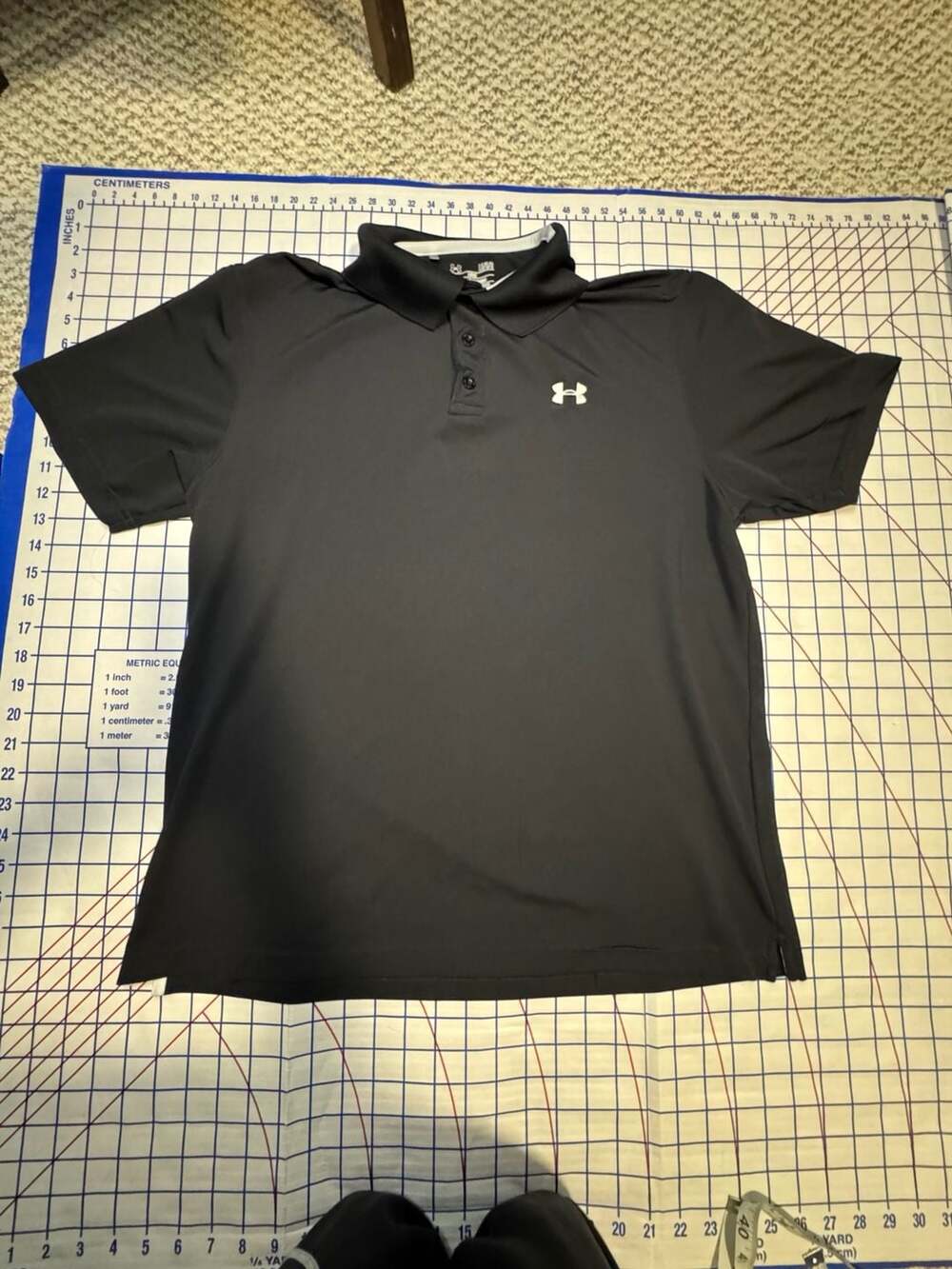 Under Armour HeatGear Loose Fit Black Short Sleeve Polo Shirt Men's Size Large